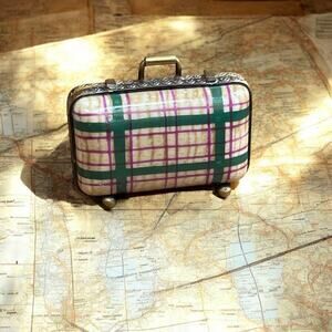 Authentic Limoges Suitcase Travel Case Trinket Box, Engagement Ring Box, Pillbox